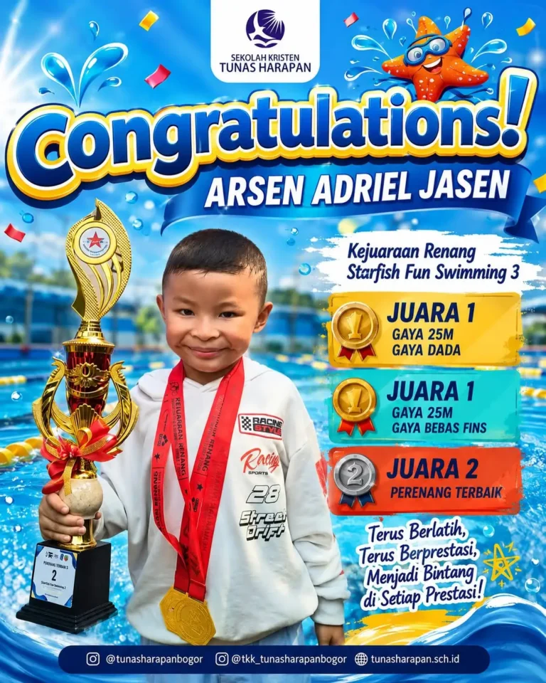 CONGRATULATIONS, ARSEN ADRIEL JASEN!Usaha, disiplin, dan semangat pantang menyerah selalu membaw